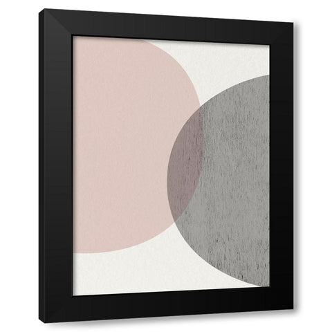 Minimalist Circles 3 Black Modern Wood Framed Art Print with Double Matting by Urban Epiphany