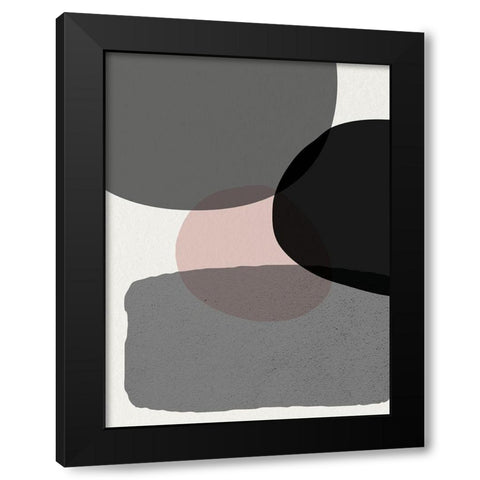 Minimalist Circles 6 Black Modern Wood Framed Art Print by Urban Epiphany