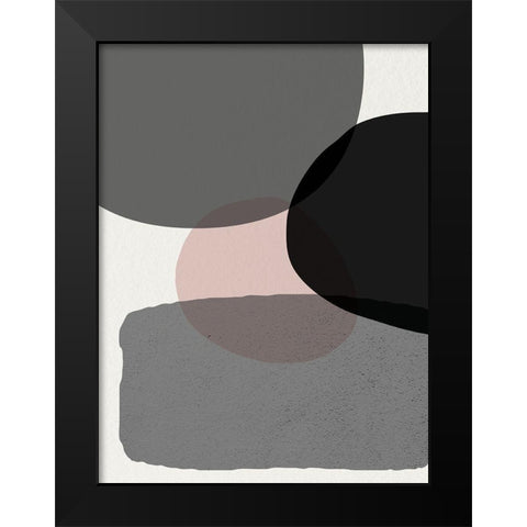 Minimalist Circles 6 Black Modern Wood Framed Art Print by Urban Epiphany