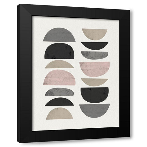 Minimalist Circles 7 Black Modern Wood Framed Art Print by Urban Epiphany