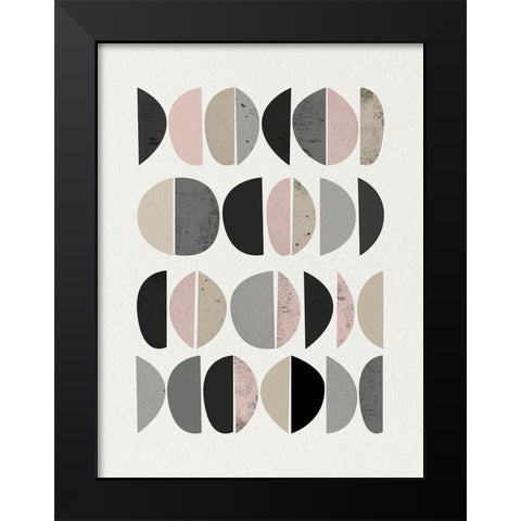 Minimalist Circles 8 Black Modern Wood Framed Art Print by Urban Epiphany