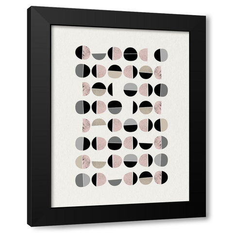 Minimalist Circles 9 Black Modern Wood Framed Art Print by Urban Epiphany