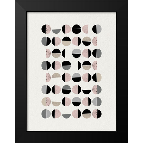Minimalist Circles 9 Black Modern Wood Framed Art Print by Urban Epiphany