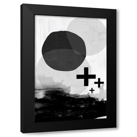 Black White Scandi Abstract Black Modern Wood Framed Art Print with Double Matting by Urban Epiphany