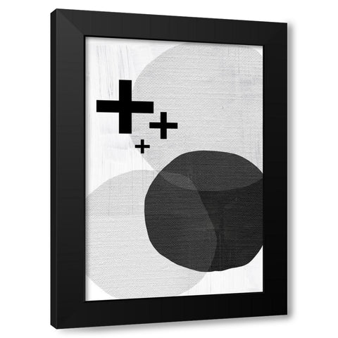 Black White Scandi Modern Black Modern Wood Framed Art Print with Double Matting by Urban Epiphany
