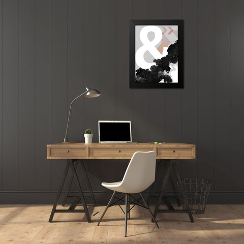 Ampersand Abstract Print Black Modern Wood Framed Art Print by Urban Epiphany