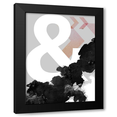Ampersand Abstract Print Black Modern Wood Framed Art Print by Urban Epiphany