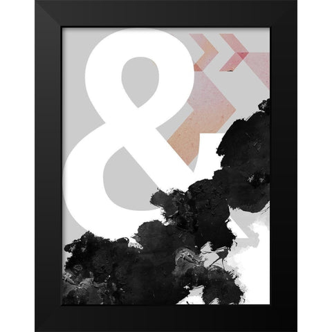 Ampersand Abstract Print Black Modern Wood Framed Art Print by Urban Epiphany