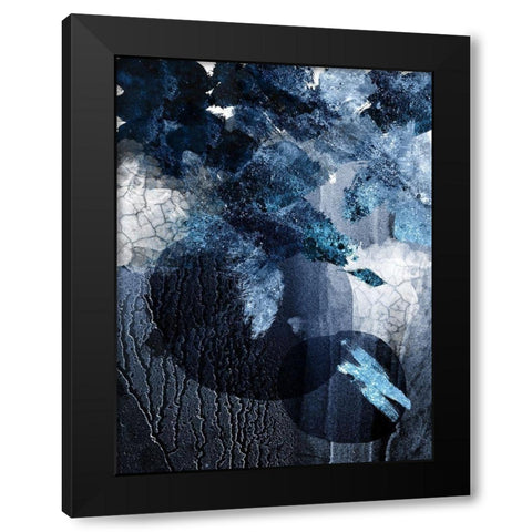 Abstract Navy White 1 Black Modern Wood Framed Art Print by Urban Epiphany