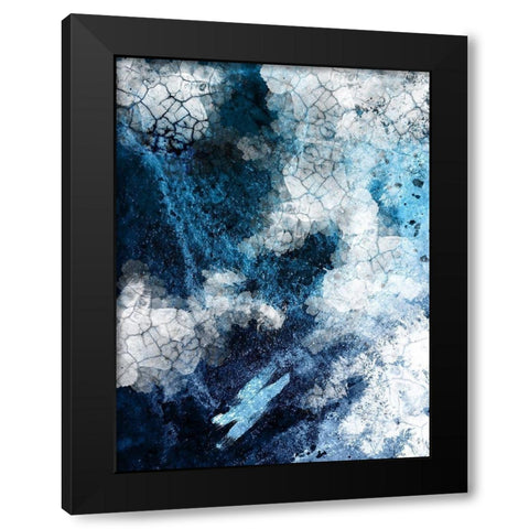 Abstract Navy White 2 Black Modern Wood Framed Art Print by Urban Epiphany