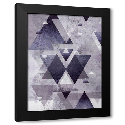 Purple Geometric Black Modern Wood Framed Art Print by Urban Epiphany
