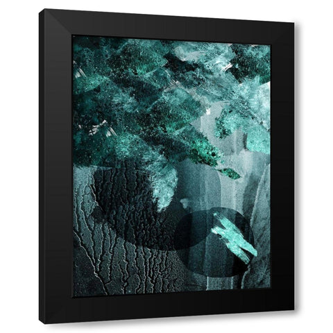 Teal Abstract A Black Modern Wood Framed Art Print by Urban Epiphany
