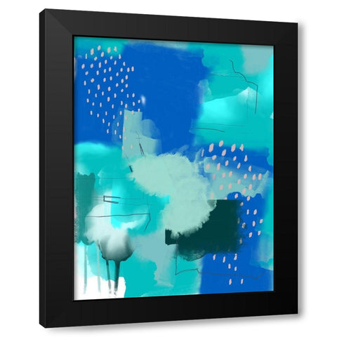 Scandi Abstract Black Modern Wood Framed Art Print by Urban Epiphany