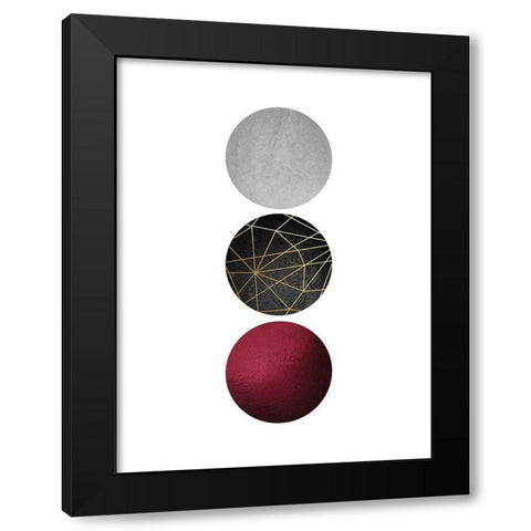 Burg Black Geo 1 Black Modern Wood Framed Art Print by Urban Epiphany