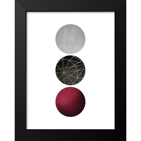 Burg Black Geo 1 Black Modern Wood Framed Art Print by Urban Epiphany