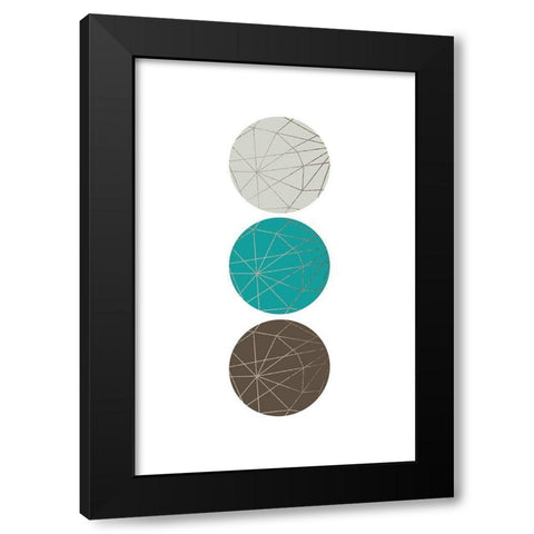 Beige Mint Geometric 1 Black Modern Wood Framed Art Print with Double Matting by Urban Epiphany