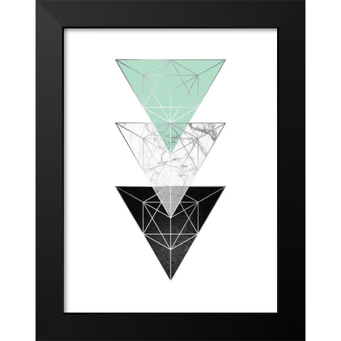Mint Geometric 3 Black Modern Wood Framed Art Print by Urban Epiphany
