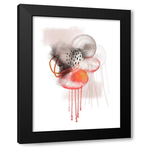 Neutral Space Black Modern Wood Framed Art Print by Urban Epiphany