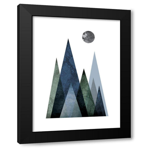 Scandi Blue Hunter Mountains 2 Black Modern Wood Framed Art Print with Double Matting by Urban Epiphany