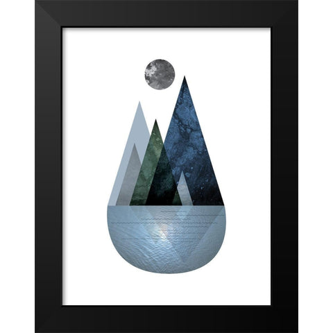 Scandi Blue Hunter Mountains 4 Black Modern Wood Framed Art Print by Urban Epiphany