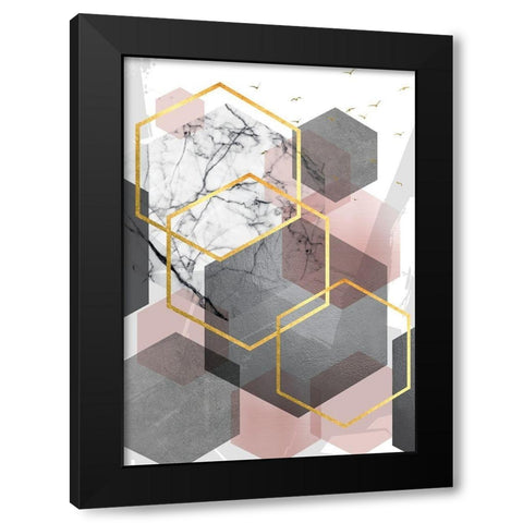 PGG Abstract Landscape 1 Black Modern Wood Framed Art Print by Urban Epiphany