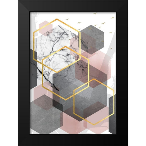 PGG Abstract Landscape 1 Black Modern Wood Framed Art Print by Urban Epiphany