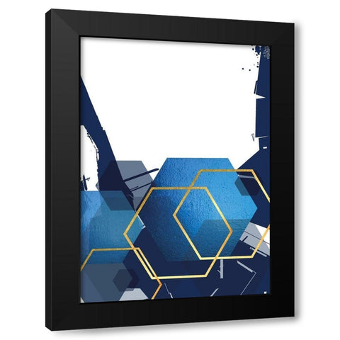 Indigo Abstract 2 Black Modern Wood Framed Art Print by Urban Epiphany