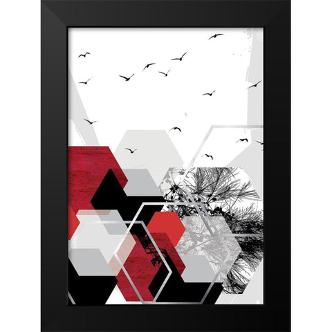 RED Abstract 2 Black Modern Wood Framed Art Print by Urban Epiphany