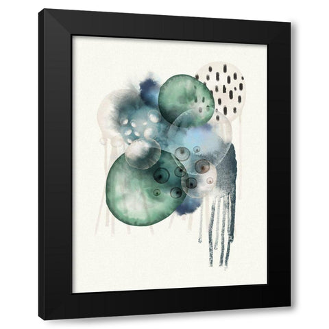 Aqua Harmony 1 Black Modern Wood Framed Art Print by Urban Epiphany