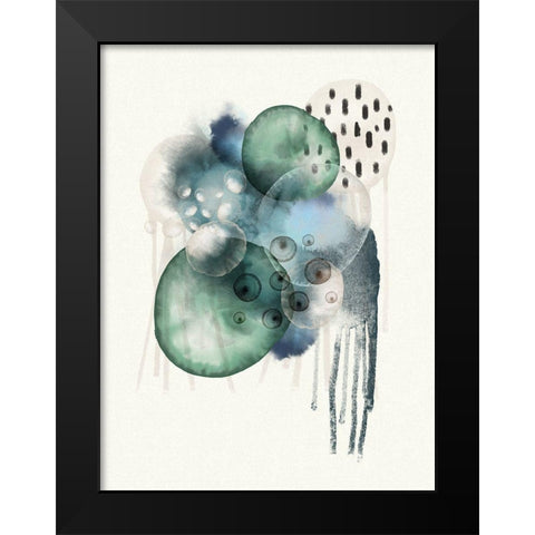 Aqua Harmony 1 Black Modern Wood Framed Art Print by Urban Epiphany