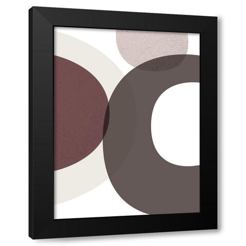Mid Century ColorDew Burgundy 1 Black Modern Wood Framed Art Print by Urban Epiphany