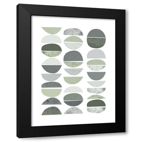 Mid Century ColorDew 2 Black Modern Wood Framed Art Print with Double Matting by Urban Epiphany