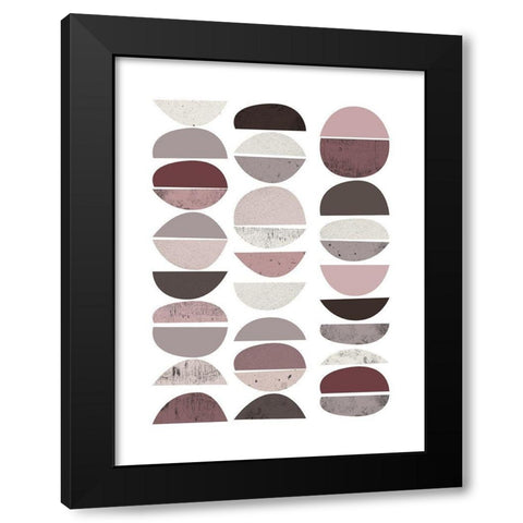 Mid Century ColorDew Burgundy 2 Black Modern Wood Framed Art Print by Urban Epiphany