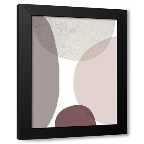 Mid Century ColorDew Burgundy 3 Black Modern Wood Framed Art Print with Double Matting by Urban Epiphany