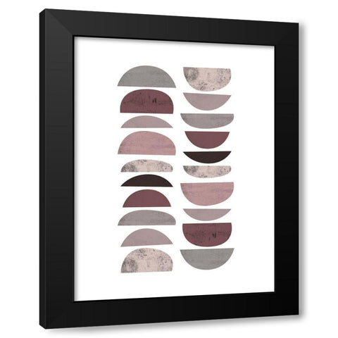 Mid Century ColorDew Burgundy 4 Black Modern Wood Framed Art Print with Double Matting by Urban Epiphany