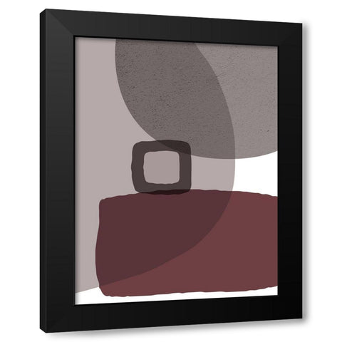 Mid Century ColorDew Burgundy 5 Black Modern Wood Framed Art Print by Urban Epiphany