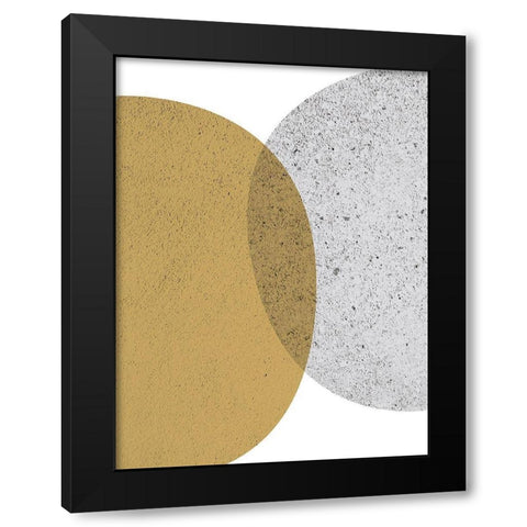 Mid Century Flora Tones Yellow Grey 6 Black Modern Wood Framed Art Print with Double Matting by Urban Epiphany