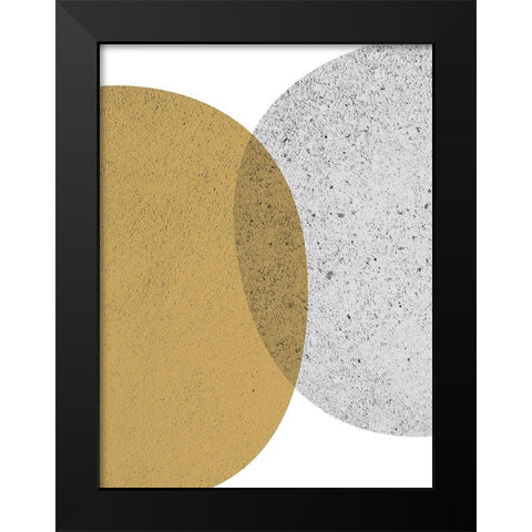 Mid Century Flora Tones Yellow Grey 6 Black Modern Wood Framed Art Print by Urban Epiphany