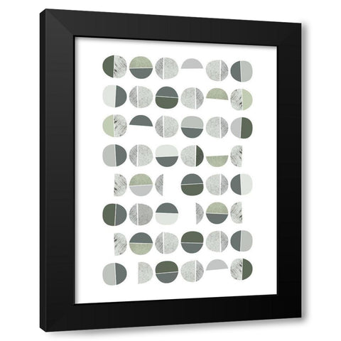 Mid Century ColorDew 7 Black Modern Wood Framed Art Print with Double Matting by Urban Epiphany