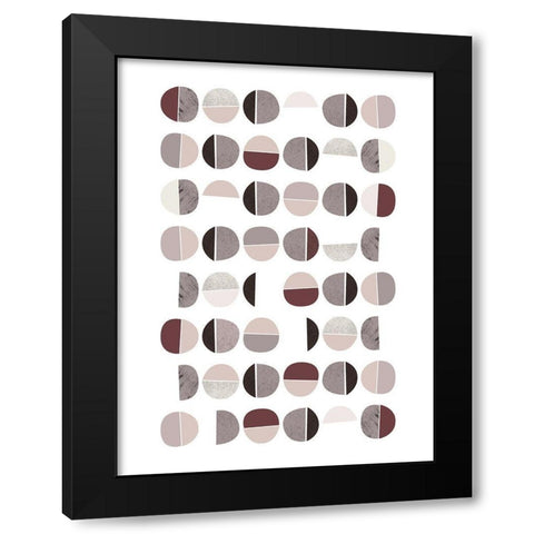 Mid Century ColorDew Burgundy 7 Black Modern Wood Framed Art Print with Double Matting by Urban Epiphany