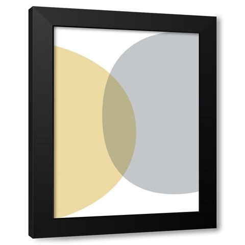 Mid Century Flora Tones Yellow Grey 8 Black Modern Wood Framed Art Print by Urban Epiphany