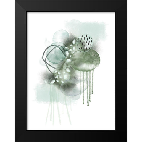 Green Daydream Black Modern Wood Framed Art Print by Urban Epiphany