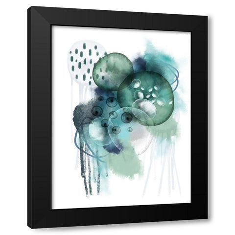 Aqua Harmony 2 Black Modern Wood Framed Art Print with Double Matting by Urban Epiphany
