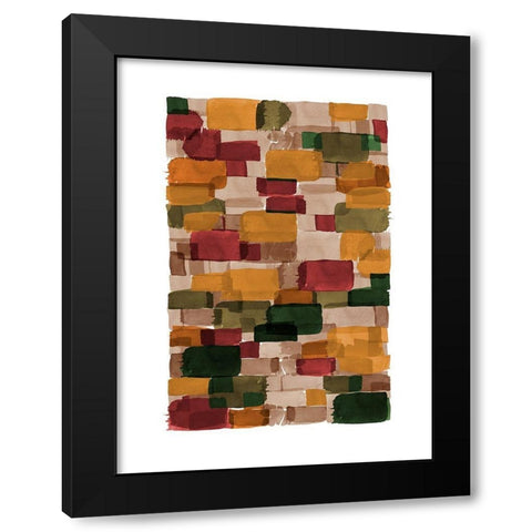 Earthy Watercolor Block Black Modern Wood Framed Art Print by Urban Epiphany