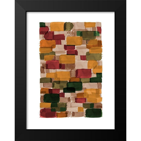 Earthy Watercolor Block Black Modern Wood Framed Art Print by Urban Epiphany