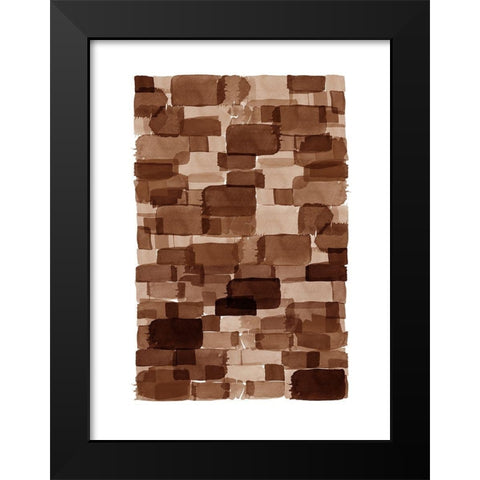 Brick Watercolor Block Black Modern Wood Framed Art Print by Urban Epiphany