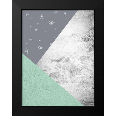Mint Green Mountains 3 Black Modern Wood Framed Art Print by Urban Epiphany