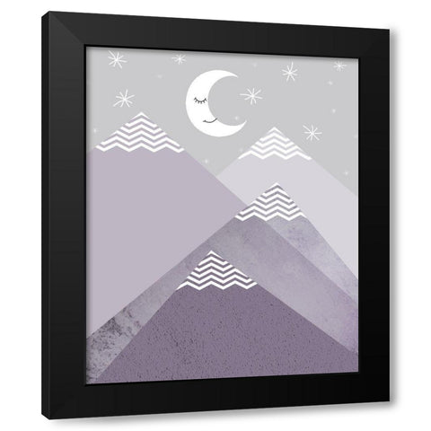 Purple Mountains 2 Black Modern Wood Framed Art Print by Urban Epiphany