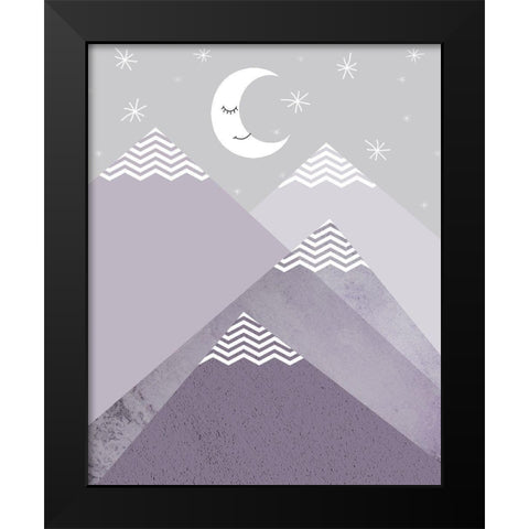 Purple Mountains 2 Black Modern Wood Framed Art Print by Urban Epiphany