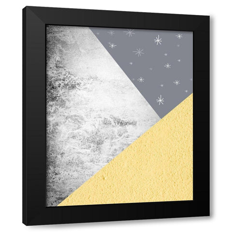 Yellow Grey Mountains 1 Black Modern Wood Framed Art Print by Urban Epiphany